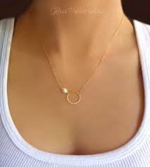 Gold Infinity Necklace With Freshwater Pearl Dainty Pearl Jewelry Infinity Necklace Minimalist Necklace Gold Circle Necklace