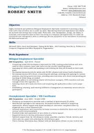 Jul 31, 2019 · to make your resume stand out, use words from the job listing in your resume. Employment Specialist Resume Samples Qwikresume
