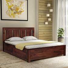 Quality solid wood beds, queen size & king size bed frames shop in shah alam and kuala most of our wooden bed frames have matching bedroom furniture pieces to match and make your new solid wood bed set complete. Casastyle Lorenzo King Size Teak Wood Bed With Box Storage In Teak Polish Pure Teakwood Bed Amazon In Furniture