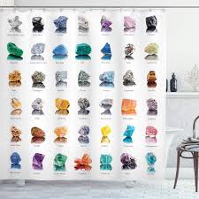 Bath towels, rugs & mats, accessories, shower curtains, robes Ambesonne Gemstone Shower Curtain Composition Of Gemstones With Names Tiger Eye Sulphur And Ruby Mineral Geology Cloth Fabric Bathroom Decor Set With Hooks 75 Long Orange Teal Buy Online In Maldives At