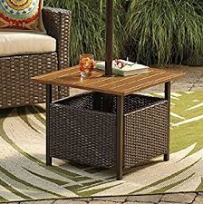 Patio Umbrella Table Mesa Con Sombrilla Mesas Jardin Madera