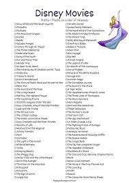 Free Disney Movies List Of 400 Films On Printable Checklists Disney Movies List Disney Movie Marathon Disney Movies