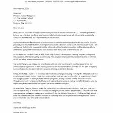 Athletic Director Cover Letter And Resume Examples