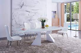 The glass extension dining tables are made from strong materials that are highly durable to give you long lifespans. 992 Extension Glass Top Dining Table By Esf Modern Dining Room Set Glass Top Dining Table Dining Table