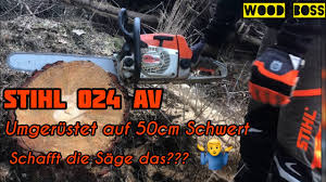 The stihl 026 is one of stihl's most popular models, renowned for its light weight and powerful cutting action. Stihl 024 Av 50cm Schwert Umgerustet Testschnitt Stihl Woodboss Youtube