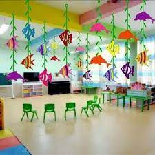 This simple wall hanging looks very vibrant with its beautiful colours. School Decoration Ideas For Spring Season K4 Craft
