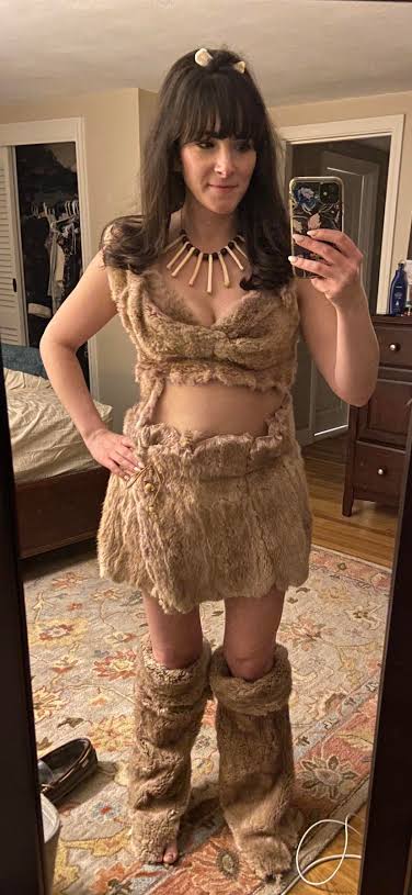 My Raquel Welch-inspired cave girl costume from last year! : r/halloween