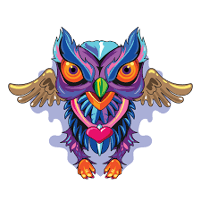 Orange color engraved ink art. Tattoo Vector Owl Tattoo Design