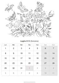 Calendario Luglio 2019 Da Stampare Svizzera