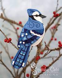 Blue Jay Sewing Pattern Pdf Backyard Bird Stuffed Ornament Felt Plushie Byron The Blue Jay Instant Download Felt Plushie Felt Birds Felt Ornaments
