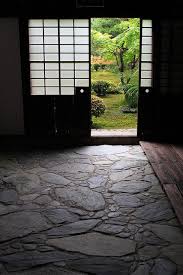 Traditional japanese houses are built by erecting wooden columns on top of a flat foundation made of packed earth or stones. Entrance Traditional Japanese House Japanese House Japanese Temple