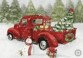 Holidays Christmas Cross Stitch Pattern Christmas Red Truck Happy Snowman Ebay Christmas Red Truck Red Christmas Christmas Truck