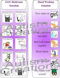 Printable Autism Pecs Visual Schedule Hygiene Routine For Kids Potty Training And Hand Washing Chart For Girls