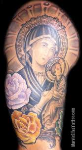 Paradise Tattoo Gathering Tattoos Spiritual Virgin Mary And Baby Jesus Tattoo Jesus Tattoo Spiritual Tattoos Paradise Tattoo