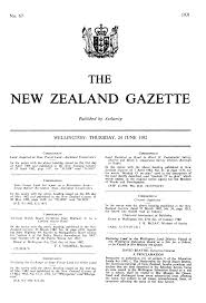 NEW ZEALAND GAZETTE