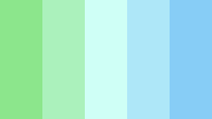 The light green, blue and purple color scheme palette has 5 colors which are light green (#90ee80), tea green (#c3facc), picton blue (#3fd9ff), button blue (#1f97e7) and plump purple (#5845b1). Light Green To Light Blue Color Scheme Light Blue Schemecolor Com