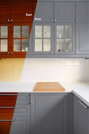 Renovation D Une Cuisine Avec Renovation Multi Support De Resinence Coloris City Et Blanc Resinence Repein Interieur Decoration Et Renovation Cuisines Deco