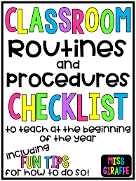 Miss Giraffes Class Classroom Routines And Procedures For