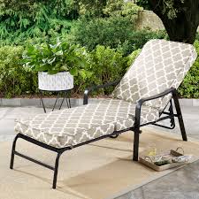 Sleek outdoor sling mesh chaise lounge for the patio, pool deck, terrace, balcony, or yard. Mainstays Cabot Grove Outdoor Chaise Lounge With Gray White Cushions Walmart Com Walmart Com