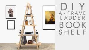 She started with the frame then worked her way to the entire body woodwork. Diy A Frame Ladder Bookshelf Modern Builds Ep 62 Youtube