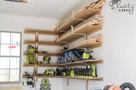 Using the wooden planks this shelving is really easy, cheap and quick to install yourself at home with any size, the number of shelves and design to fit and suit your spaces. Super Easy Diy Garage Shelves Shanty 2 Chic