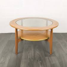 Homcom 5 piece dining room table chair set square board steel space saving with stools, natural wood color. Retro Round Coffee Table By Schreiber Vintage 1960 S Vinterior