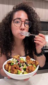 Lazy dinner: Greek salad with a a balsamic vinaigrette topped with avocado  & pan seared shrimp. #salad #lazydinner #dinnerideas #shrimpsalad #cooking  #foodtiktok