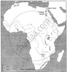 Africa is 30.2 square kilometers in area (11.7 million square miles), making it the second largest continent. On A Blank Outline Map Of Africa Mark The Following The Cape Of Good Hope The Drakensberg Mountains The Victoria Falls The Atlas Mountains The Nile River The Libyan Desert The Suez