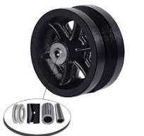 Rueda giratoria de hierro fundido de 6 x 2 pulgadas con rodamiento de  rodillos rectos, capacidad de 4000 libras (4 ruedas negras)