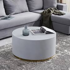 Sandor nagyszalanczy teaches you how to install led lighting into a coffee table project. Industrial Coffee Table Round Cement Like Coffee Table In Light Gray