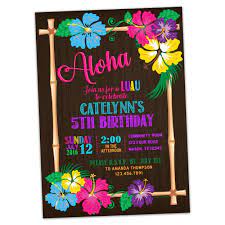Check spelling or type a new query. Amazon Com Hawaii Luau Birthday Invitations Tropical Party Invite Girl Handmade