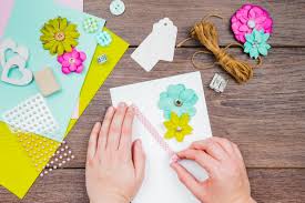 Making greeting cards as a hobby is still a possibility. Free Photo Close Up Of A Person Making Greeting Card On Wooden Desk