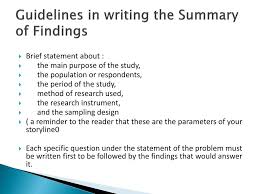 (using the hypothetical study of teaching science in the high schools of province a). Ppt Summary Of Findings Conclusions And Recommendations Powerpoint Presentation Id 2664798
