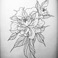 Black And White Flower Outline Tattoo Best Of Flower Outline Tattoo Designs And Review In 2020 Japanese Flower Tattoo Flower Outline Tattoo Peonies Tattoo