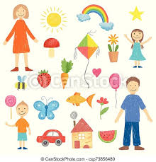 Cartoon colors kids is learning cartoon colors kids is learning colors booba games channel for babies and toddlers.upload. Children Drawings Colored Crayon Picture Of Kids Hand Drawn House Rainbow People Flowers Sun Vector Collection Drawing Canstock