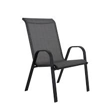 Mainstays Heritage Patio Oversized Steel Stacking Chair Black Frame And Grey Sling For Single Person Walmart Com In 2020 Patio Furniture Covers Stacking Chairs Comfortable Seating