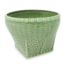 Bloomsbury Market Mauk Basket Celadon Ceramic Table Vase Wayfair In 2020 Ceramic Table Celadon Ceramics Table Vases