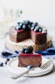 Cheesecake Vegana Al Cioccolato E Mirtilli Mangio Quindi Sono Ricetta Ricette Di Dessert Vegani Cheesecake Vegan Ricette Torta Fatta In Casa
