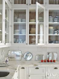 Contemporary White Kitchen Detail With Bubble Glass Glass Fronted Kitchen Cabinets Glass Kitchen Cabinet Doors Glass Kitchen Cabinets