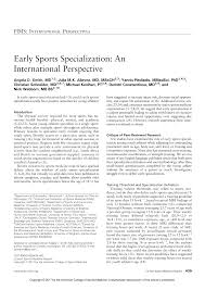 For more information view the college's niche profile or visit the college's website. Pdf Early Sports Specialization An International Perspective