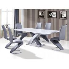 Axara Extendable Dining Table In White With 6 Summer Grey Chairs 26705 Buy Wooden Dining Table And 6 Grey Dining Tables Extendable Dining Table Dining Table