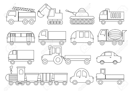 This site contains affiliate links from which we receive a compensation (like ama. Coloring Book Set Of Transport Car Bus Train Fire Truck Concrete Mixer Dump Truck Truck Train Tractor Excavator And Etc Vector Illustration Royalty Free Cliparts Vectors And Stock Illustration Image 96153486