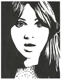 Basic Black And White Portrait Drawing High Contrast Black And White Art Project Of Karen Killan Black White Series Beginning Of Year Contrast Art Middle School Art Projects Classroom Art Projects