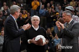 Head coach fran mccaffery arrived in iowa in 2010. Former Iowa Head Basketball Coach Tom Davis Is Recognized By Current Head Coach Fran Mccaffery Lef Hawkeyes Basketball Iowa Basketball College Basketball Game