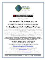 Here are some sample letters of scholarships which includes a scholarship letter template. Joe Salek Theatre Scholarshps For Bexar County Graduates Application Deadline January 31 2021 Ctx Live Theatre