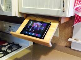 So cookbook is with you at all stages: Under Cabinet Ipad Cookbook Holder Etsy