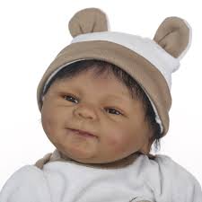 Pinky 17 Cal Black Indian African American Silikon Reborn Doll Baby Girl  Wygląda naprawdę realistyczne