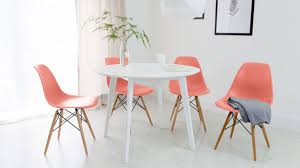 Terni Round White And Eames Style Dining Set Eames Dining Chair Eames Dining Contemporary Dining Chairs