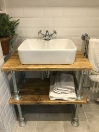 Rustic Industrial Sink Vanity Unit Constructed From Reclaimed Etsy Sink Vanity Unit Industrial Sink Diy Sink Vanity