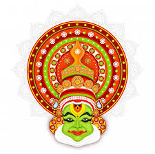 Illustration Of Kathakali Dancer Face On Mandala Pattern Background In 2020 Mandala Design Art Mandala Pattern Pottery Painting Designs